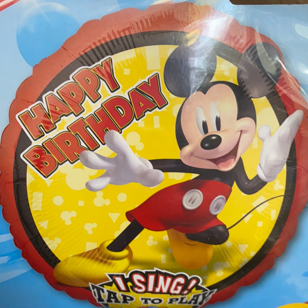 Mickey Mouse Happy Birthday Singing Balloon, 28in