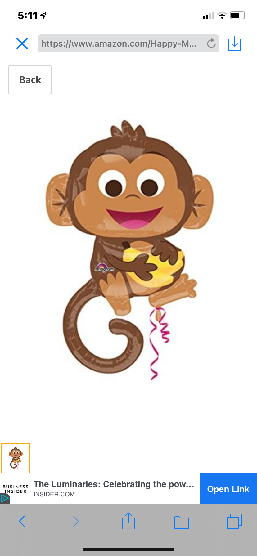 Monkey with Banana 36”