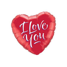 Love you Heart Mylar Balloon